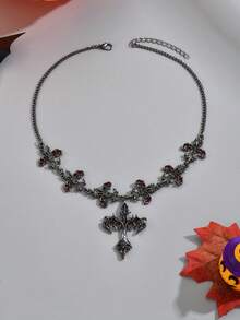 1 件哥特式十字架吊坠 Y 型项链，时尚经典复古项链，适合万圣节、派对、日常佩戴，送给家人和朋友的礼物 - 黑色 - 查看 3