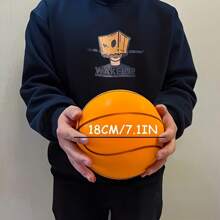 Balón de baloncesto silencioso de 7.09" - Pelota de entrenamiento sin ruido de alto rebote, apta para uso en interiores, material de TPU duradero, regalo perfecto para Navidad, Acción de Gracias y Halloween (naranja/azul/amarillo), accesorios de baloncesto, equipo deportivo de interior, equipo deportivo moderno, textura suave