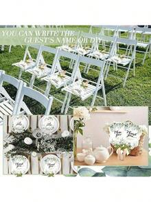 圣诞节50支装婚礼扇，可作为宾客礼物、新娘回礼、结婚纪念日派对装饰、生日派对用品、生日礼物、毕业礼物、家居装饰礼物或新年礼物 - 綠色 - 查看 4