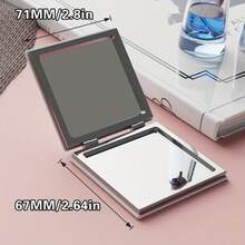 Leopard Print Small Mirror - Flip-Top Double-Sided Portable Makeup Mirror With Anti-Drop Glass Surface, Powder-Coated Black Frame & Golden-Tip Hinges, Compact Foldable Design Travel, Dorm, Vanity - Stylish & Durable Black & Golden Animal Print Mirror Women & Girls, - M596豹紋 - 查看 9