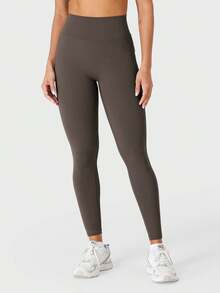 YEOREO CoreFlex Workout Scrunch Leggings For Women Cargo Pockets High Waisted Gym Leggings Yoga Pants - Coffee - View 4