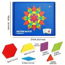 木制形状拼图积木创意拼图早期教育玩具七巧板 7 件木制形状板 益智玩具，脑筋急转弯，益智游戏，益智游戏>智力游戏，智力平板电脑，木制玩具>智力游戏 - 彩色 - 查看 4