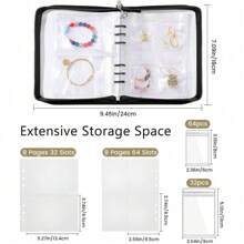 Jewelry Organizer Book - Zippered Travel Binder With Anti-Tarnish Pouches For Necklaces, Bracelets & Rings​