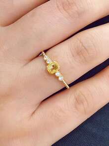 1 件优雅方晶锆石戒指，适合女士，情人节礼物，结婚周年派对珠宝，妈妈，母亲，母亲节，礼物 - 1# - 查看 9