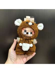 Conjunto de reemplazo de ropa y atuendo para muñecas Labulabu, juego de accesorios de moda premium con disfraces esponjosos y lindos de animales como perro, rana, elefante y oso para muñecas Labubuu de 17 cm/15 cm de pie/sentadas (sin muñeca)