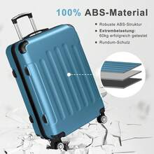 SUNROAD A Stylish Set Of ABS Suitcases With Vertical Stripes, Four-In-One Design With Handles And Universal Wheels. Available In 20in, 24in, 28in Sizes And 12in Carrying Case, Featuring ABS Aluminum Golden Pull Rods In A Fashionable Rose Gold Color Scheme