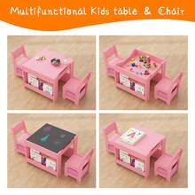 Techigher Kids Table And Chair Set,Wood Toddler Activity Table And 2 Chairs Set With Storage,Removable Tabletop And Bookshelf For Classroom Daycare And Snack Time Arts Crafts Sturdy - Pink - View 4