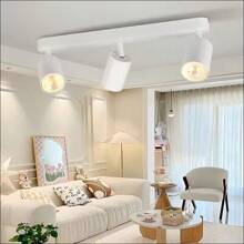 GU10 嵌入式吸顶灯，矩形/圆形吊灯，房间装饰 LED 吸顶灯，铝制现代家居装饰聚光灯，黑色/白色，可更换 GU10 灯泡，可选带/不带灯泡，适用于客厅、餐厅、卧室、厨房、走廊、咖啡厅、展览厅、阅览室、酒吧、走廊、酒店、服装店、陈列室，尺寸和形状可定制