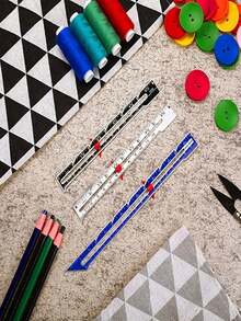 1 件金属滑动量规、缝纫测量工具、绗缝和缝纫用缝纫量规、缝纫配件、缝纫用品 - 銀色 - 查看 2