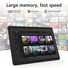 儿童 7 英寸平板电脑、儿童平板电脑和 Wi-Fi 4GB RAM、32GB ROM、双摄像头、家长控制、JPA 预装，用于儿童教育、游戏、平板电脑和节日礼物，用于照顾孩子、儿童生日庆祝礼物、礼物、打开完美的学校礼物、礼物