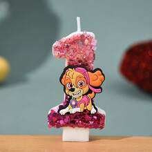 Świeca z cyframi 0-9, słodka, trójwymiarowa postać z kreskówki Psi Patrol, wtyczka do tortu urodzinowego, dekoracja na prezent