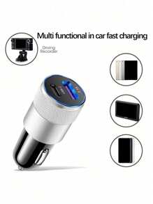 1 pieza Cargador de coche de aleación de aluminio USB+PD, adecuado para coches de 12V 24V, camiones, carga de teléfonos, relojes, ventiladores, tabletas