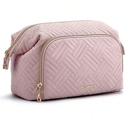 PZWBAGSMART Bolsa De Maquillaje De Viaje Bolsa De Cosméticos Estuche Organizador De Maquillaje Grande De Apertura Amplia Para Mujeres Bolso Para Artículos De Aseo Personal Accesorios CepillosGS8649