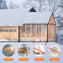 Heavy Duty Transparent Waterproof Canvas - PE Outdoor Covering With Eyelets, Ropes And Straps, Resistant To UV, Wind, Rain And Snow - Suitable For Patios, Pool Fences, Greenhouses, Camping, Construction - High Definition Visibility And Quick Dry Design, Reinforced Edges, Tear-Resistant Fabric, Home Renovation