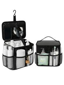 1个便携式旅行洗漱收纳包，大容量隔层洗漱包，沙滩洗漱包，露营洗漱包，夏季旅行必备，学校用品，宿舍用品，返校用品，防水化妆包，邮轮浴室必备，男女通用 - 彩色 - 查看 13