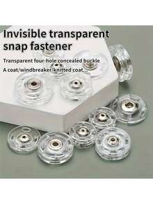 20pcs Transparent Invisible Snap Buttons - Secure, Invisible Fasteners Suitable For Sweaters And Shirts, Anti-Exposure Design, Transparent Snap Invisible Snap Plastic Buttons Clothing Accessories - Multicolor - View 8