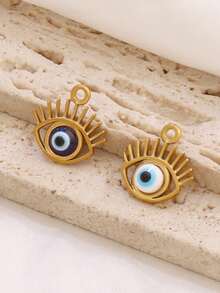 2 件不锈钢邪眼吊坠配件，配珍珠天然石 18K 镀金眼饰，适用于 DIY 珠宝制作用品配件 - 吊墜 - 查看 3