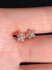 一对时尚立方氧化锆耳钉，女士婚礼、订婚、周年纪念、派对、情人节礼物