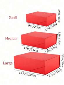 1pc - Extra Large Red Gift Box With Lid, Groomsman Proposal Box, Luxury Red Covered Gift Box, Suitable For Wedding, Birthday, Party, Christmas, Bridesmaid, Graduation Gifts (3 Sizes) - Red - View 7