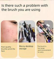 5件套专业化妆刷套装，带镜子和旅行收纳盒，低过敏性纯素刷毛，适合敏感肌肤，精美礼盒包装，便携式化妆套装，适合新娘、旅行、随时随地补妆（红色），旅行必备，情人节礼物，价格实惠，旅行化妆刷，送给女性的礼物，化妆师，专业全套化妆工具 - 1 - 查看 3