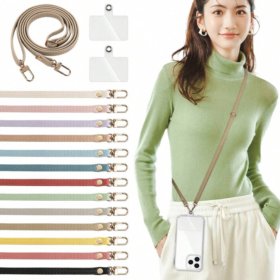 1 pieza Cordón ajustable de 70cm-140cm para smartphone, compatible con smartphone, bolso de hombro, billetera, embrague, bolso cruzado, correa de teléfono para evitar que se caiga el teléfono, correa de teléfono para pareja - Multicolor - Ver 1
