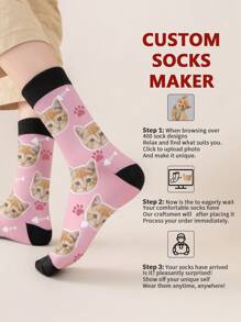 1 par de calcetines de longitud media para mujer, calcetines personalizados con cara de gato, calcetines personalizados con cara de mascota, calcetines divertidos personalizados con fotos como regalos para mujeres, regalos personalizados de San Valentín y cumpleaños como obsequios para mascotas queridas, novias, novios, sus padres y mejores amigos. Perrito, perro, gatitos, gato, de moda, coloridos, lindos, adorables, divertidos, relajantes, cálidos. Personalizados, únicos, regalos personalizados, hallazgos de tesoros, moda de invierno, regalo de Navidad, regalos personalizados para hombres/mujeres, regalos ideales para él, familia, abuelos, niños, sala de estar, dormitorio, para graduación, para invierno, para Navidad, para otoño, para fiestas, para aniversarios