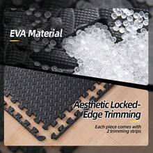 DDCAQIOUA Thảm thể thao xốp EVA mật độ cao, thảm sàn liên kết, chống trượt, bền và thoải mái, thích hợp cho gia đình, phòng khách, thảm xốp phòng tập thể dục - màu đen - Xem 7