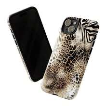 Funda de teléfono con diseño retro de estampado animal de leopardo, cebra y tigre, funda estética para iPhone 16 Pro Max, Pixel - Blanco - Ver 3