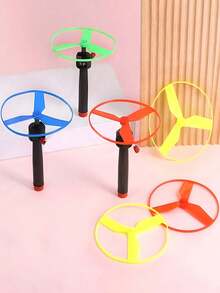 1/3/5个随机颜色塑料拉绳UFO飞盘，儿童户外玩具，发射器，新年/万圣节/感恩节/圣诞节/生日礼物，派对小礼物，减压玩具，室内/室外（颜色随机），斋月礼物，复活节礼物，愚人节礼物，情人节礼物，儿童节礼物，返校季礼物 - 彩色 - 查看 6