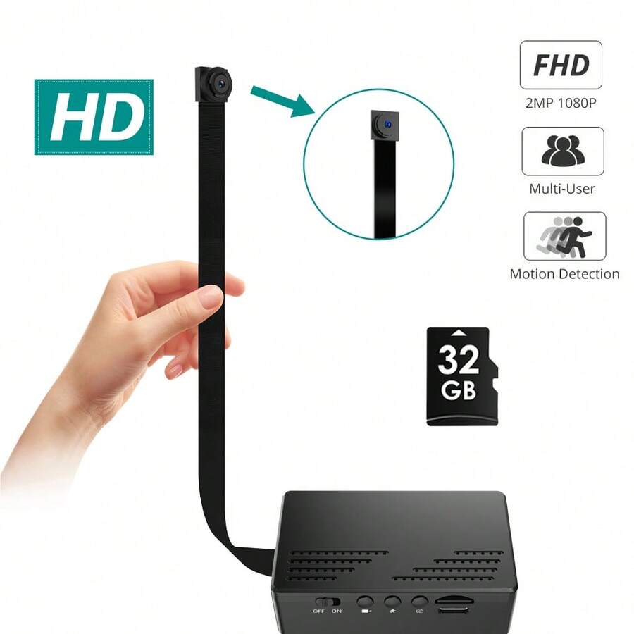 FHD 1080P Security Camera DIY, Smart Motion Detection Alarm Clear Night Vision, Home Smart Camera - Home Monitoring Device For Indoor And Outdoor Use, Comes With 32GB Memory Card - Black - View 1