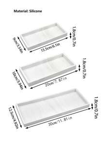 2 件白色大理石硅胶浴室托盘装饰性矩形储物托盘，浴室托盘，客厅，浴室和装饰性户外托盘，易于清洁存储，有效整理物品 - 彩色 - 查看 8