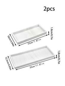 2 件白色大理石硅胶浴室托盘装饰性矩形储物托盘，浴室托盘，客厅，浴室和装饰性户外托盘，易于清洁存储，有效整理物品 - 彩色 - 查看 12