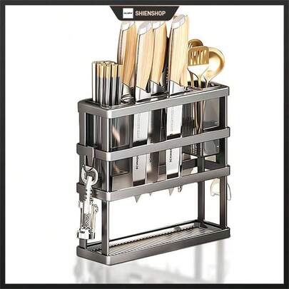 Organizador De Facas E Talheres Suporte Com Escorredor