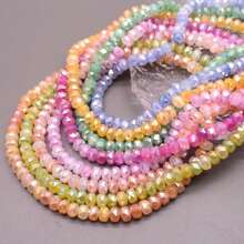 20 Stücke/Beutel 6x8mm facettierte Glasperlen in Macaronfarben für Schmuckherstellung, Sommerfarben, DIY Halskette, Handyketten, Raumperlen