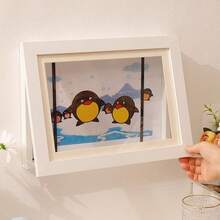 Moldura de exposição de arte magnética de madeira com abertura frontal, tamanho A4, 1 peça, design minimalista, retangular multicolorido, arte mutável, adequada para decoração de casa, exposição de arte infantil, decoração de sala de estar e quarto, pintura e exposição de fotos