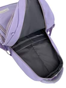Large Capacity Lightweight Fashion Student Backpack For Middle/High School, Comes With Accessory Charm - Mauve Purple - View 5