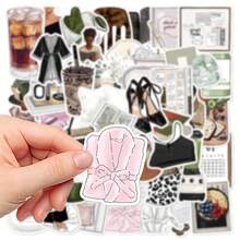 50张干净女孩白色贴纸，适用于笔记本、会计簿、书桌、墙壁、杯子装饰、教室用品，适合万圣节，创意贴纸作为礼物 - 彩色 - 查看 4