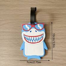 Pingente de etiqueta de bagagem de dinossauro fofo, identificador de bagagem de lembrança de viagem, decoração engraçada de bolsa de tubarão para pendurar, adequado para homens e mulheres como presentes