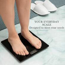 1pc Smart Digital LED Body Weight Scale, Max Capacity 180kg, 4-Point Precise Sensors, Glass Panel, Temperature Measurement, Home/Dorm Use