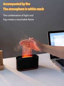 1pc Fragrance Diffuser, Essential Oil Diffuser, Aroma Diffuser With 7-Color Flame Simulation Night Light, Suitable For Office, Living Room, Bedroom, Yoga Studio, Car