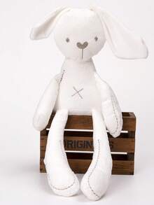 1 pieza Muñeco de peluche de conejo blanco, animal de peluche suave y lindo para niños - Blanco - Ver 3