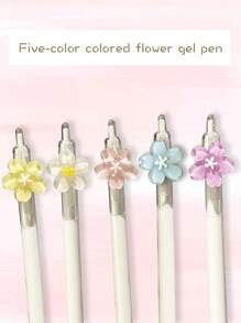 1 Stück koreanischer Stil süßer und modischer transparenter Blumen Muster Gelschreiber, Unterschriftsschreiber, schnell trocknend und glatt schwarz, 0,5 mm Stiftmine, geeignet für Studenten, Büros, Bürobedarf, Prüfungen, Bibliotheken, Krankenhäuser, Ärzte, Krankenschwestern, Familien, Prüfungen, Schulen, Lehrer, geeignet als Geschenk für Freunde, Mitschüler, Familienmitglieder, Kinder, Geschwister und zur Vorbereitung von Büromaterial, Rückkehr zur Schule