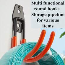 2pcs Heavy Duty Metal Hooks, Reinforced Specialty Hanging Rack, Warehouse Hardware Tool Storage Hanger, Suitable For Bicycle, Pipe, Skateboard, Ladder, Metal Cable Wall Mount Organizer Space-Saving Multi-Purpose Adjustable Stackable Portable