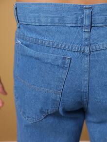 Barão Balão Men's Jeans, Wide Leg Model - Mint Blue - View 7