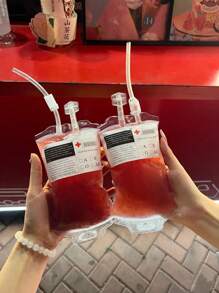 1/5/10 Stücke Blut-Beutel Getränke, Halloween Party Trinkbeutel, Vampir transparente Blut-Beutel, wiederverwendbare und nachfüllbare Infusions-Beutel mit Etiketten und Clips, Halloween Streich Blut-Beutel, geeignet für Feierlichkeiten, dekorative Getränke und Kostümzubehör, perfekt für Halloween Party, Halloween Dekorationen, Frohe Halloween