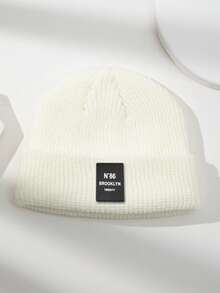 1 pieza Gorro de punto fino, suave y cómodo para otoño/invierno, adecuado para uso casual al aire libre, ideal para combinar con atuendos de otoño y como regalo