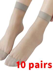 5/10/20/30 Pares de Meias Soquete de Cor Sólida, Uso Casual para o Dia a Dia e em Casa