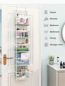 1 buc - Geantă de depozitare agățată pentru etajul 4/6, geantă de depozitare montată pe perete în spatele ușii, utilizată pentru a depozita gustări și diverse - genți de depozitare care economisesc spațiu pentru cosmetice, jucării și alte articole - montată pe perete, ceea ce este convenabil pentru cutii de depozitare în dormitoare, băi, birouri și dulapuri.