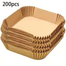 100/200pcs Air Fryer Liners Disposable Square Non-Stick Oil-Proof Baking Paper For 2-8 Quart Baskets, Microwave Safe & Easy Cleanup - Perfect For Frying, Baking, Cooking - Holiday Kitchen Accessories (Christmas, Valentine's Day), Air Fryer Accessories, Frying Preparation, Cooking Essentials, Pleated Edge Design Air Fryer Paper Liners Air Fryer Liners Disposable Air Fryer Paper Liner Parchment Paper For Air Fryer Air Fryer Parchment Paper