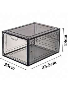 Para colección de zapatos organizador almacenamiento coleccionista calzado estante caja de zapatos sistema apilable fácil acceso protege zapatos mantiene orden estética - Blanco y Negro - Ver 1